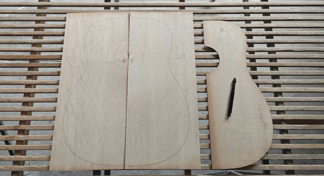 虎斑 满熊爪纹 云杉单板 吉他面板